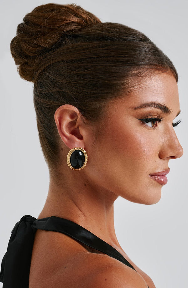 Women’s Statement Earrings - Oval Design - Elegant Finish - Formal Wear Jewelry