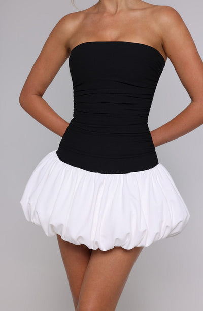 Women’s Strapless Mini Dress - Fitted Bodice - Bubble Skirt - Elegant Party Wear