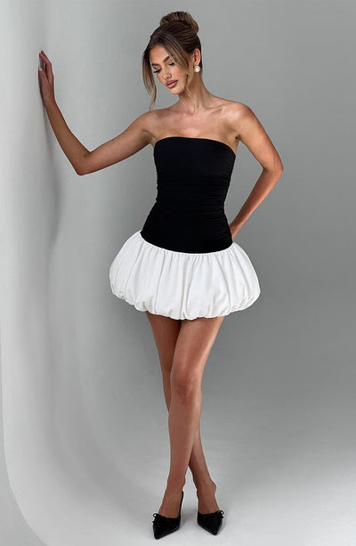 Women’s Strapless Mini Dress - Fitted Bodice - Bubble Skirt - Elegant Party Wear