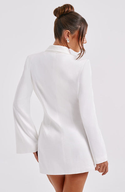 Women’s Blazer Dress – Tailored Fit – Wrap Front – Long Sleeve Elegant Formal Wear
