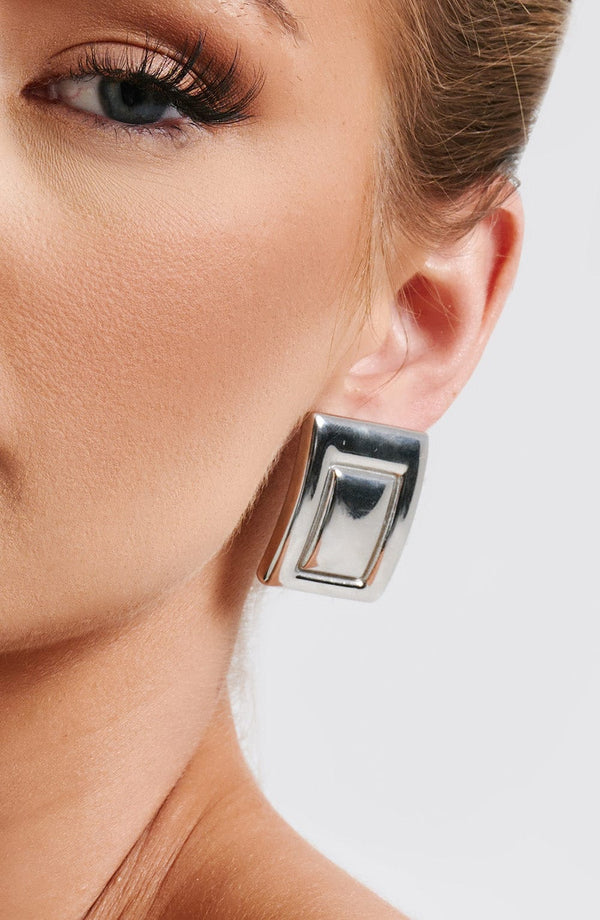 Women’s Stud Earrings – Bold Geometric Design – Statement Square Pyramid Shape