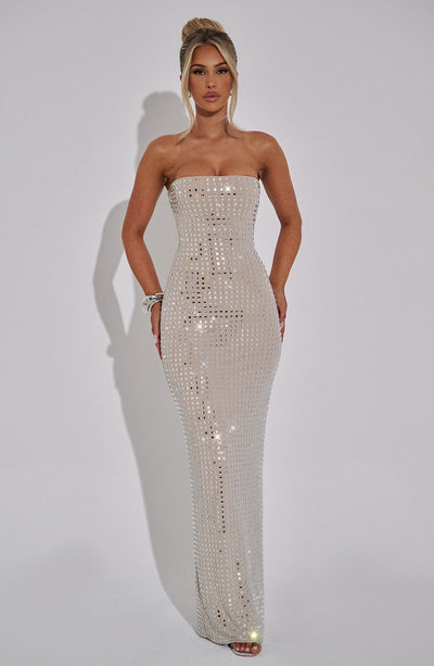 Women’s Evening Gown - Strapless Sequin - Floor Length Formal Elegant Dress