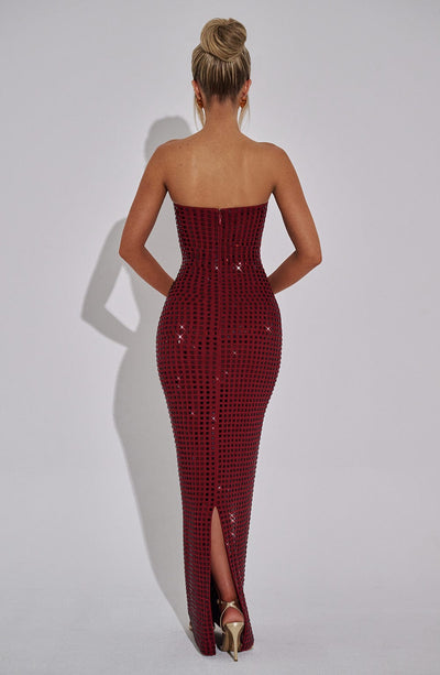 Women’s Evening Gown - Strapless Sequin - Floor Length Formal Elegant Dress