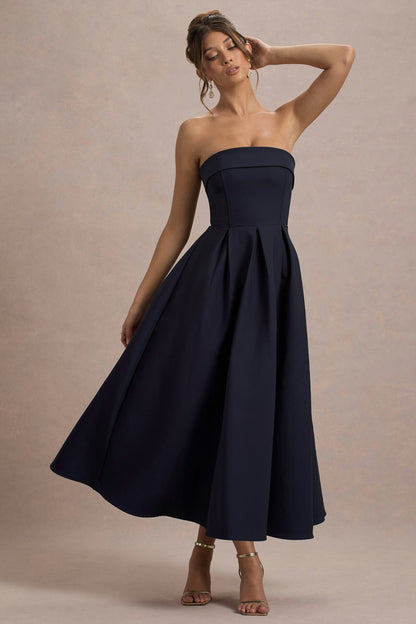 Women’s Evening Gown - Strapless A-Line Fit - Full Length Formal Dress