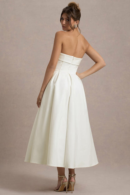 Women’s Evening Gown - Strapless A-Line Fit - Full Length Formal Dress