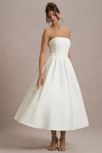 Women’s Evening Gown - Strapless A-Line Fit - Full Length Formal Dress