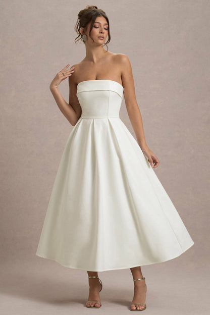 Women’s Evening Gown - Strapless A-Line Fit - Full Length Formal Dress