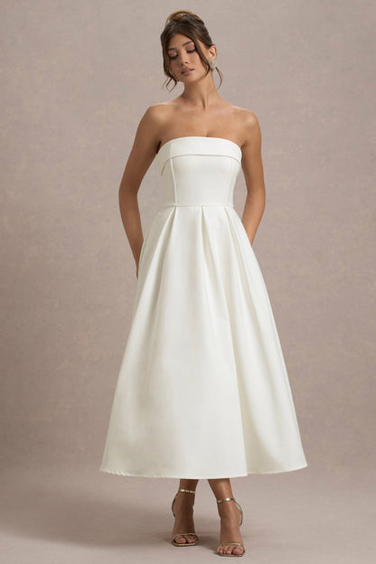 Women’s Evening Gown - Strapless A-Line Fit - Full Length Formal Dress