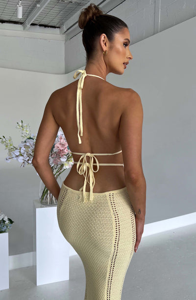 Women’s Maxi Dress - Halter Neck - Bodycon Fit - Cut-Out Detail - Sleeveless Elegant Style