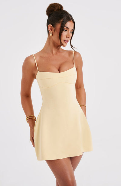 Women’s Mini Dress - Sweetheart Neckline - Adjustable Spaghetti Straps - A-Line Fit