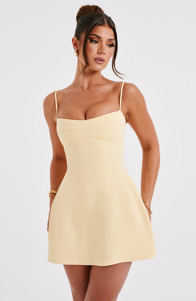 Women’s Mini Dress - Sweetheart Neckline - Adjustable Spaghetti Straps - A-Line Fit
