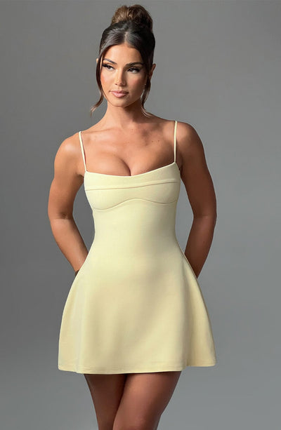 Women’s Mini Dress - Sweetheart Neckline - Adjustable Spaghetti Straps - A-Line Fit
