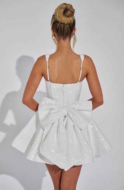 Women’s Sequin Dress – Fit and Flare – Square Neck – Sleeveless Party Wear