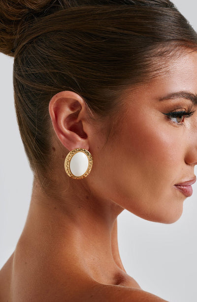 Women's Statement Earrings - Bold Round Design - Thick Border - Elegant Style