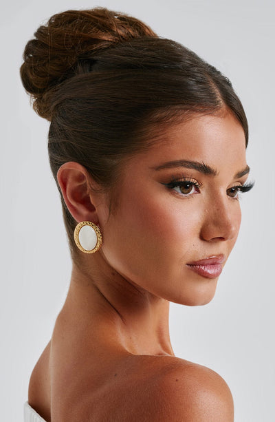 Women's Statement Earrings - Bold Round Design - Thick Border - Elegant Style