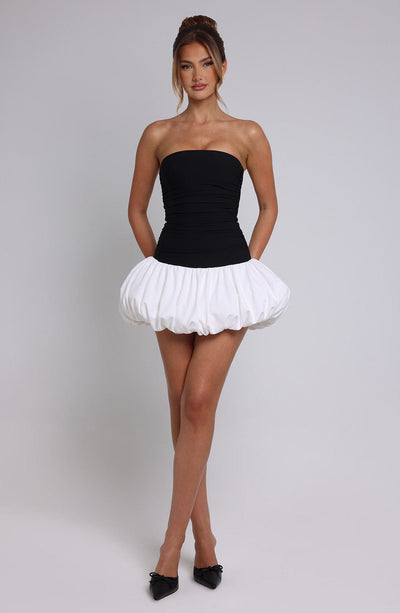 Women’s Strapless Mini Dress - Fitted Bodice - Bubble Skirt - Elegant Party Wear