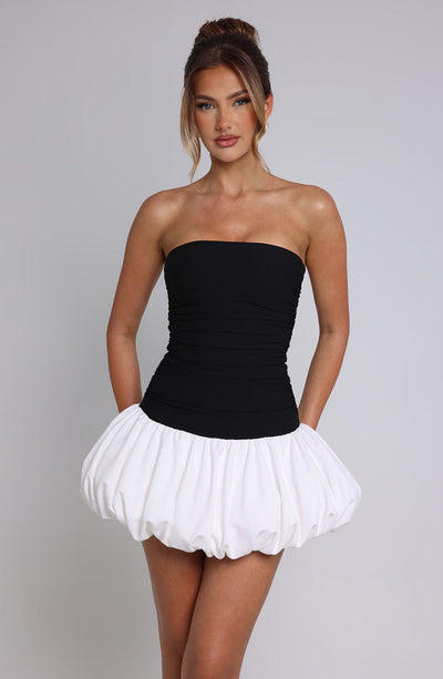 Women’s Strapless Mini Dress - Fitted Bodice - Bubble Skirt - Elegant Party Wear