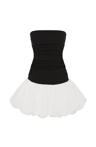 Women’s Strapless Mini Dress - Fitted Bodice - Bubble Skirt - Elegant Party Wear