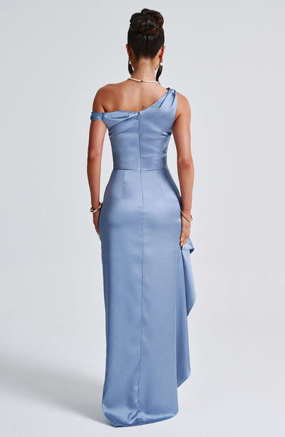 Women's Evening Gown - One Shoulder - High Slit - Floor Length Elegant Formal Dress
