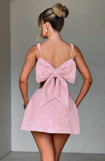 Women’s Two-Piece Set - Sleeveless Crop Top & High-Waisted Mini Skirt - Fitted Elegant Look