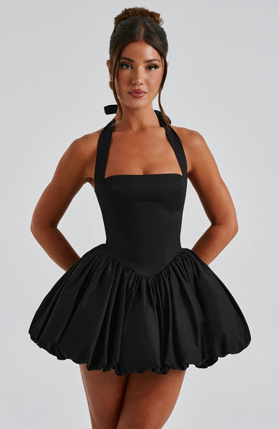Women's Strapless Mini Dress - Fitted Bodice - Voluminous Tutu Skirt - Elegant Party Wear