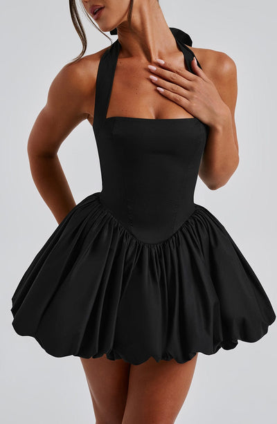 Women's Strapless Mini Dress - Fitted Bodice - Voluminous Tutu Skirt - Elegant Party Wear