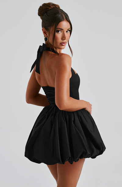 Women's Strapless Mini Dress - Fitted Bodice - Voluminous Tutu Skirt - Elegant Party Wear