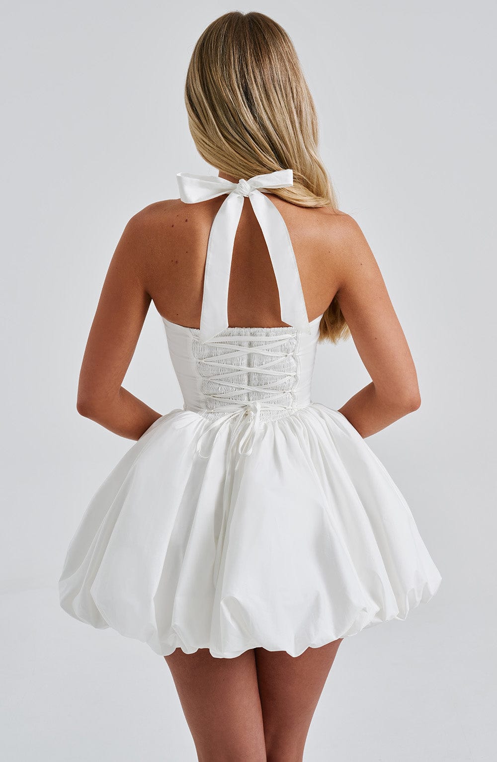 Women's Strapless Mini Dress - Fitted Bodice - Voluminous Tutu Skirt - Elegant Party Wear