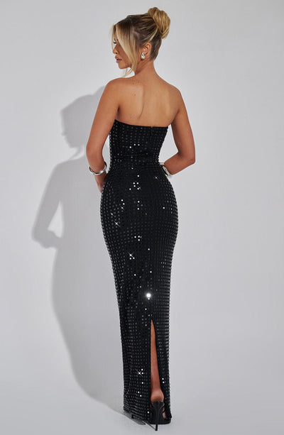 Women’s Evening Gown - Strapless Sequin - Floor Length Formal Elegant Dress