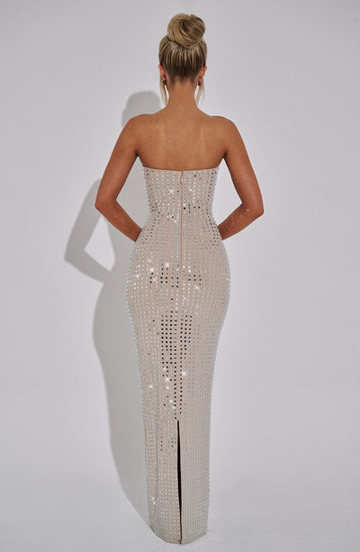Women’s Evening Gown - Strapless Sequin - Floor Length Formal Elegant Dress