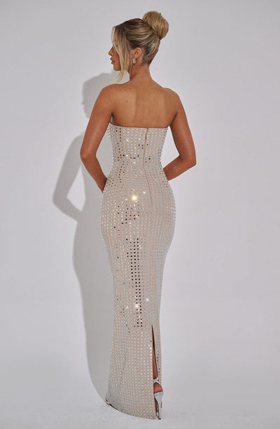 Women’s Evening Gown - Strapless Sequin - Floor Length Formal Elegant Dress