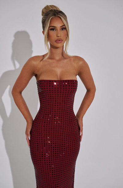 Women’s Evening Gown - Strapless Sequin - Floor Length Formal Elegant Dress