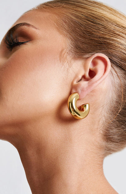 Women’s Hoop Earrings - Medium Size - Lightweight Circular Design - Secure Closure