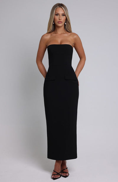 Women’s Evening Dress - Strapless Bodycon Fit - Ankle Length - Elegant Formalwear