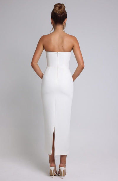 Women’s Evening Dress - Strapless Bodycon Fit - Ankle Length - Elegant Formalwear