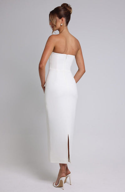 Women’s Evening Dress - Strapless Bodycon Fit - Ankle Length - Elegant Formalwear