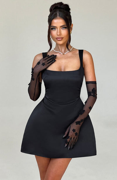 Women’s Sleeveless Dress - Fitted Bodice - A-Line Silhouette - Square Neck Elegant Fit