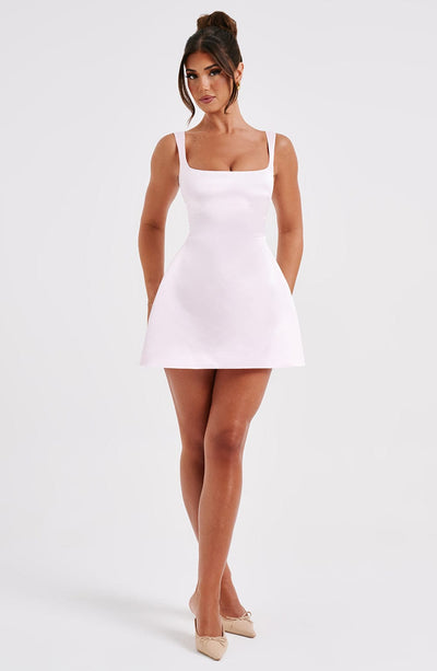 Women’s Sleeveless Dress - Fitted Bodice - A-Line Silhouette - Square Neck Elegant Fit