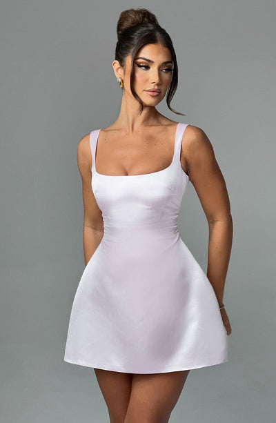 Women’s Sleeveless Dress - Fitted Bodice - A-Line Silhouette - Square Neck Elegant Fit