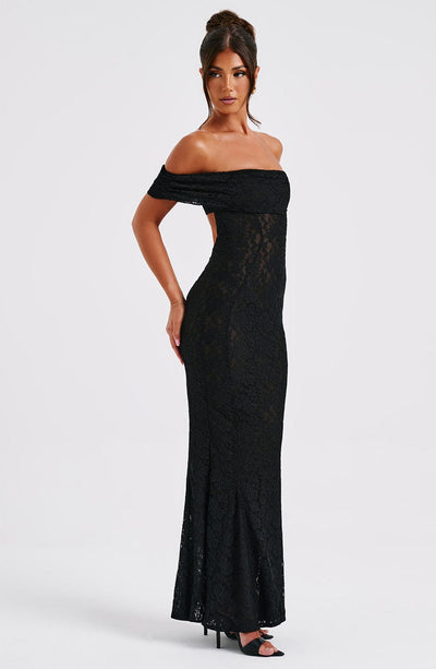 Women’s Evening Gown - Off Shoulder Lace - Floor Length - Elegant Formal Fit