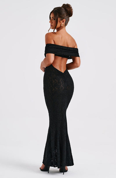 Women’s Evening Gown - Off Shoulder Lace - Floor Length - Elegant Formal Fit