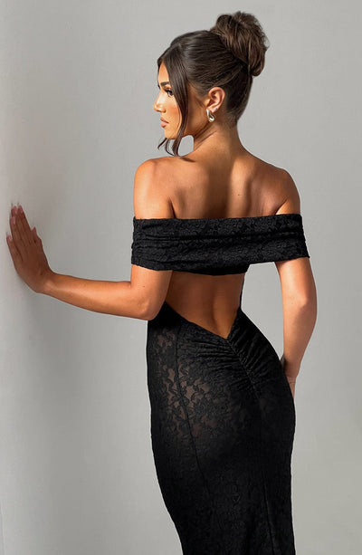 Women’s Evening Gown - Off Shoulder Lace - Floor Length - Elegant Formal Fit