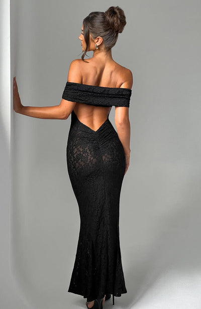 Women’s Evening Gown - Off Shoulder Lace - Floor Length - Elegant Formal Fit