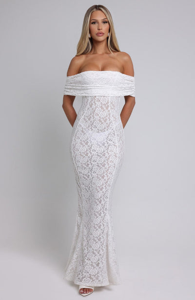 Women’s Evening Gown - Off Shoulder Lace - Floor Length - Elegant Formal Fit