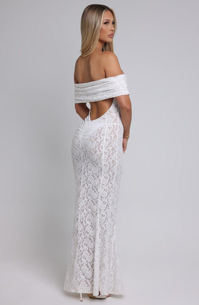 Women’s Evening Gown - Off Shoulder Lace - Floor Length - Elegant Formal Fit